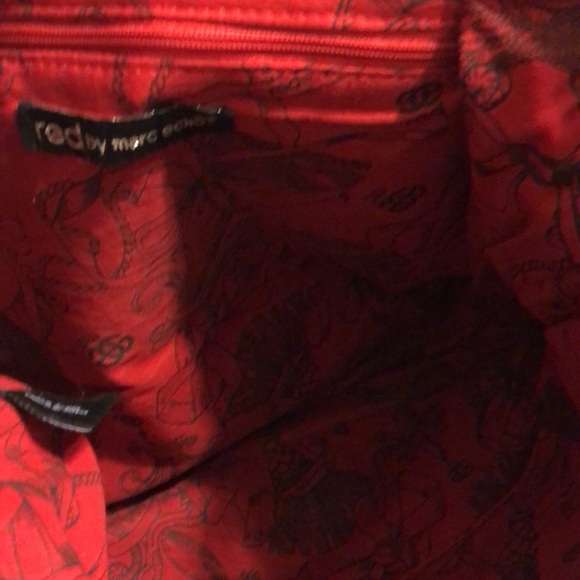 Red by Marc Ecko PVC should bag.  Black with brass hardware. - Picture 6 of 7